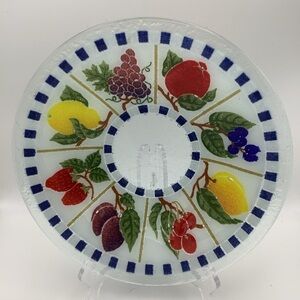 Fruit Design Fused Art Glass Bowl